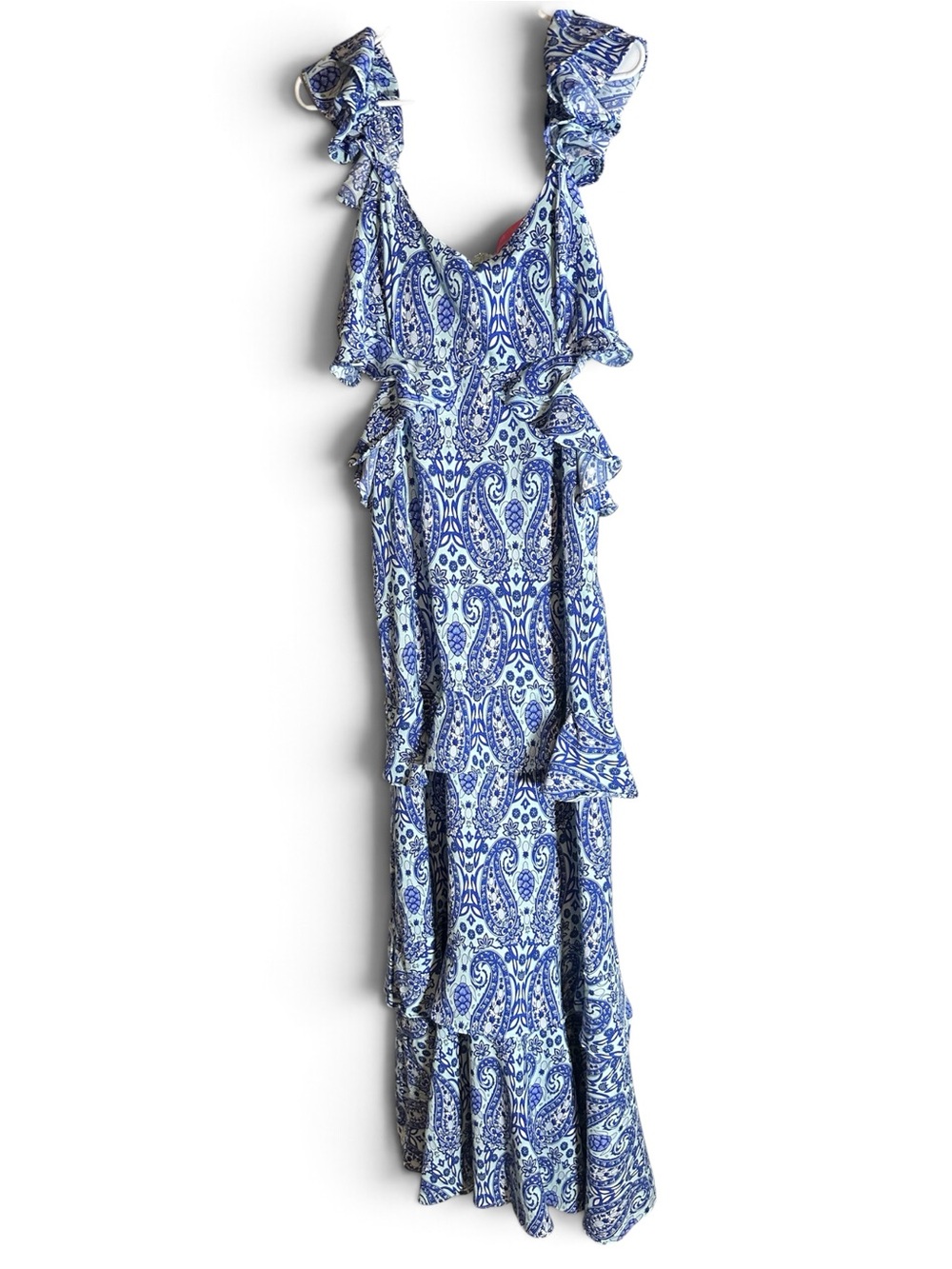Simply Southern Blue Paisley Ruffle Maxi Dress